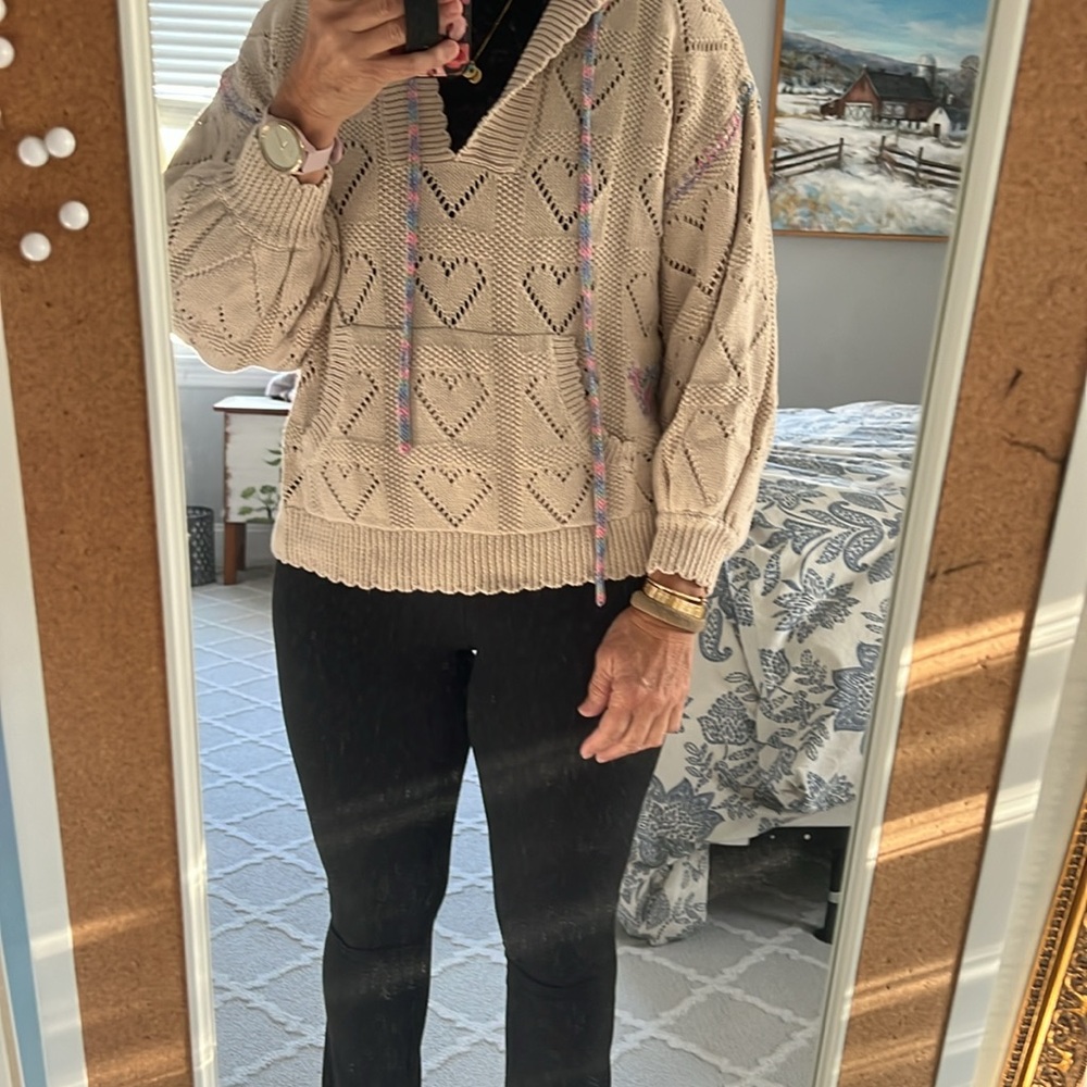 Love Shack Fancy heart cut out hoodie sweater